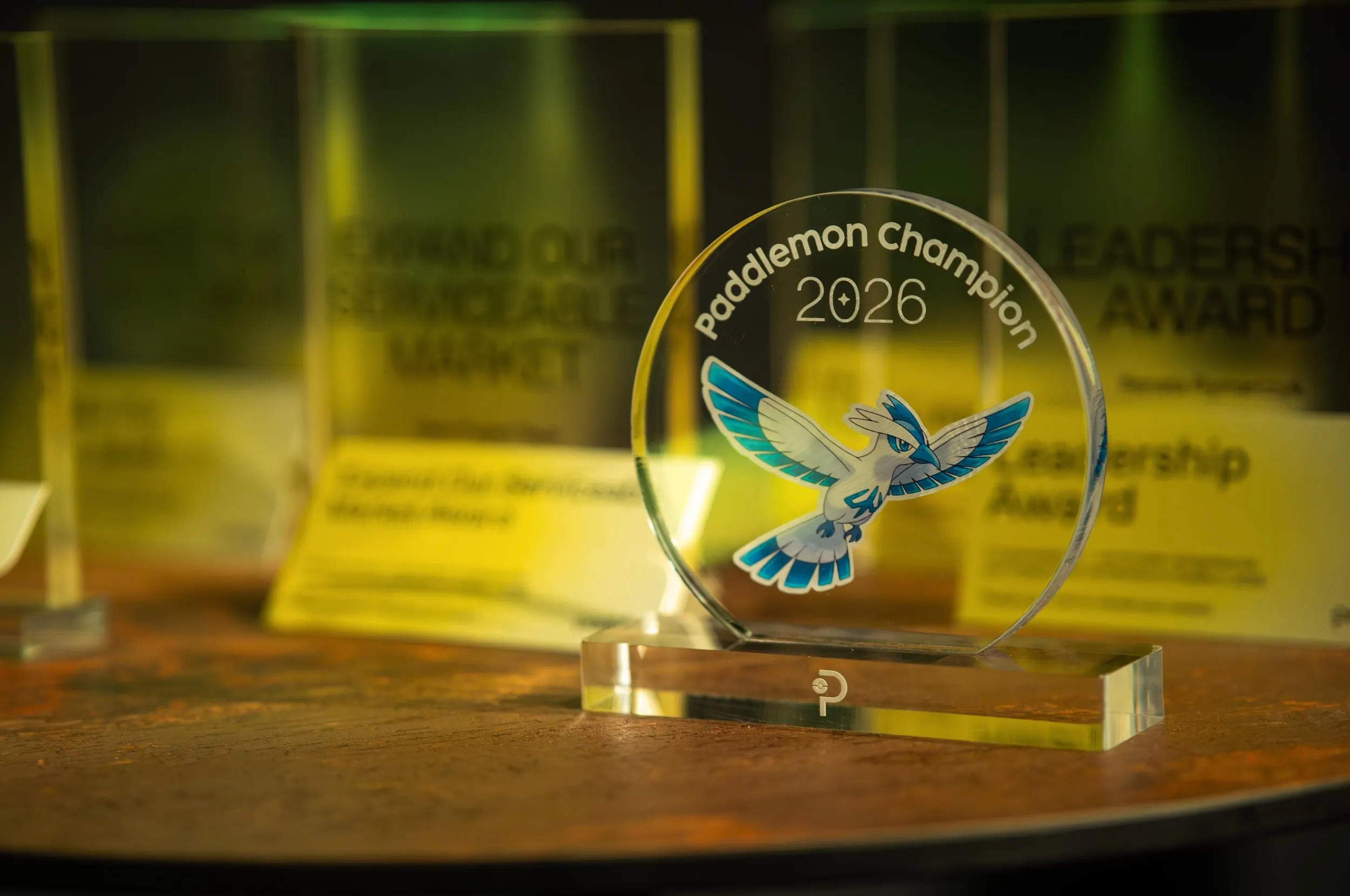 Photograph of the trophy awarded to the top player.